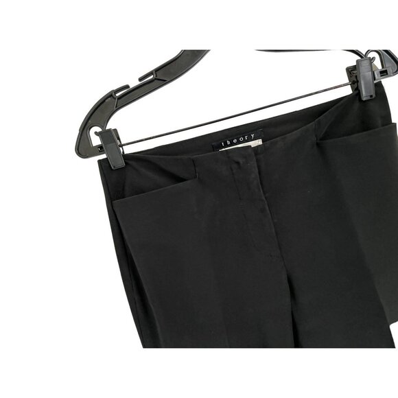 THEORY For Bergdorf Goodman Black Pants Strait Cut Front Pockets Size 4 - Picture 2 of 8
